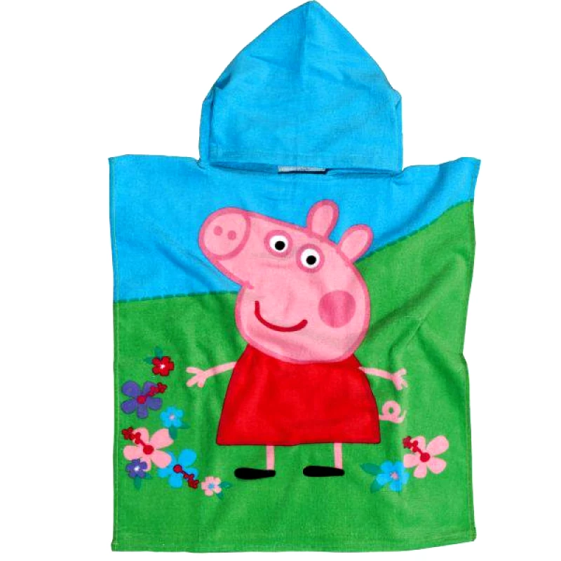 Das kids Ποντσο Θαλασσησ 50Χ115 Peppa Pig 5869 Γαλαζιο - Πρασινο - Ροζ Γαλαζιο - Πρασινο - Ροζ