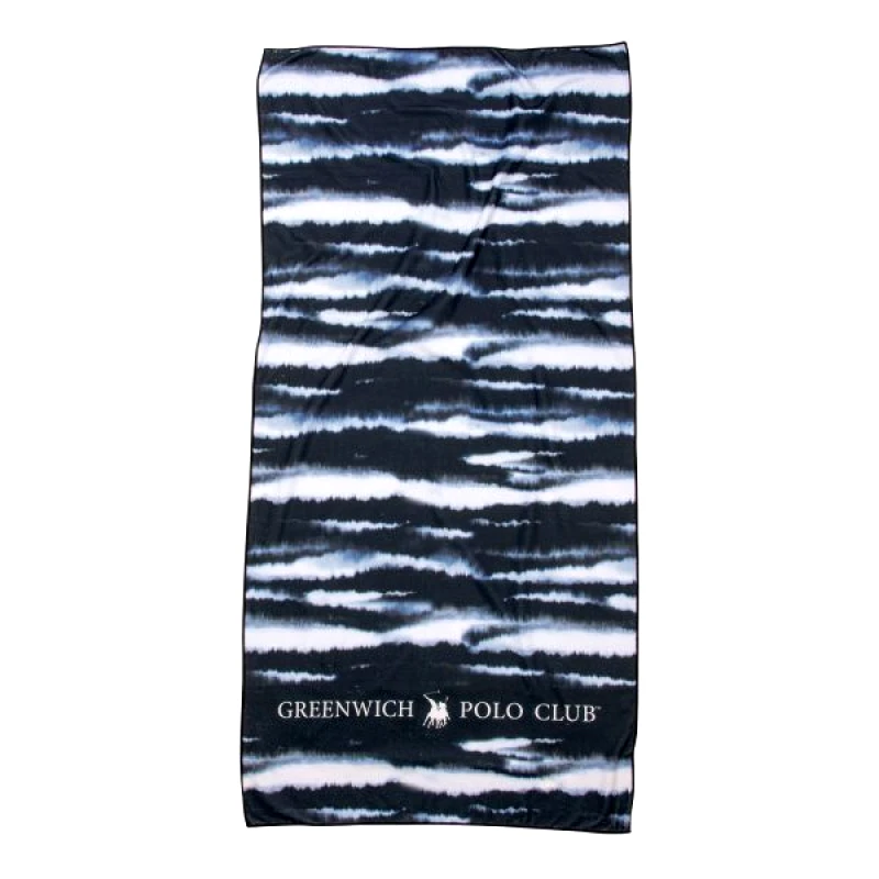Greenwich Polo Club Greenwich Polo Club Πετσετα Θαλασσησ 80Χ170 3807 Λευκο - Μαυρο Λευκο - Μαυρο