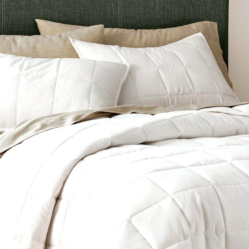 Lino Home LINO ΠΑΠΛΩΜΑ DESSAN WHITE MONO 160X220/80% ΠΟΥΠΟΥΛΟ-20%ΦΤΕΡΟ