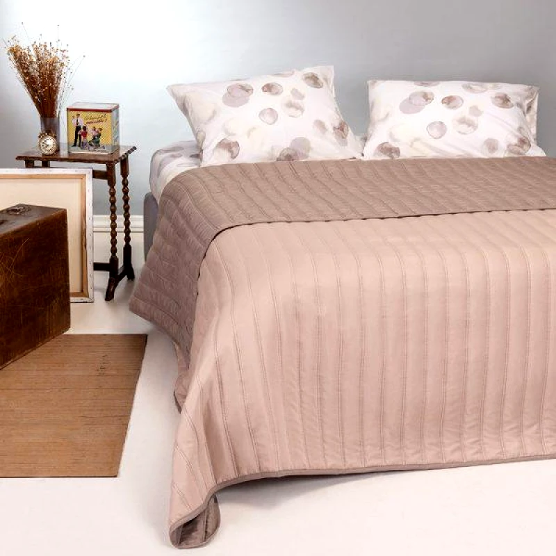 Melinen Home Melinen Home Κουβερλι Μονο Διπλησ Οψεωσ Capri Saumon/Taupe 160Χ220