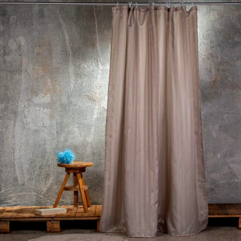 Melinen Home Melinen Home Κουρτινα Μπανιου 180Χ180 Jacquard Γκρι 180(Υ)