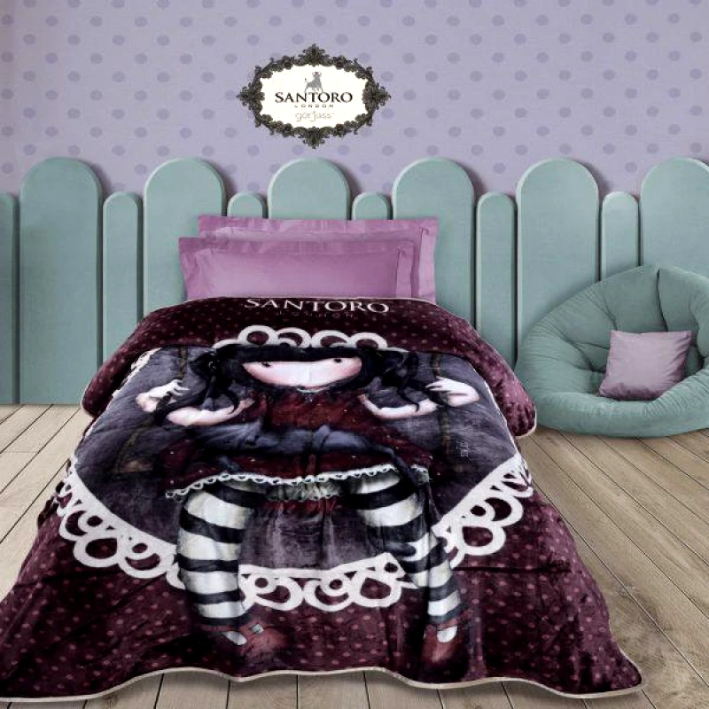 Das kids Santoro Gorjuss 5034 Κουβερτα Fleece 160X220 Ruby Μπορντω
