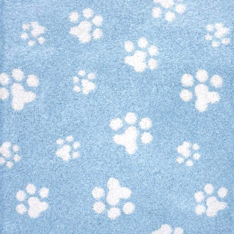 Colore Colori Shaggy παιδικό χαλί Cocoon 8392/30 γαλάζιο με πατουσάκια - ΡΟΤΟΝΤΑ 2x2 Colore Colori