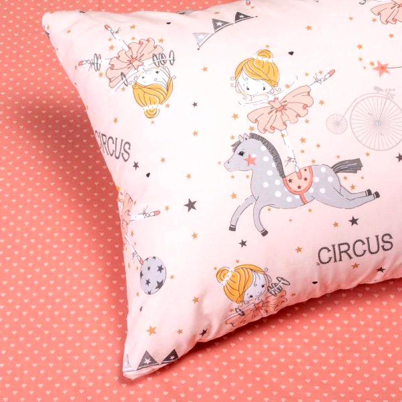 Melinen Home Melinen Home Ζεύγος Μαξιλαροθήκες Κομποζε 50x70 Kids Line Circus Girl Pink