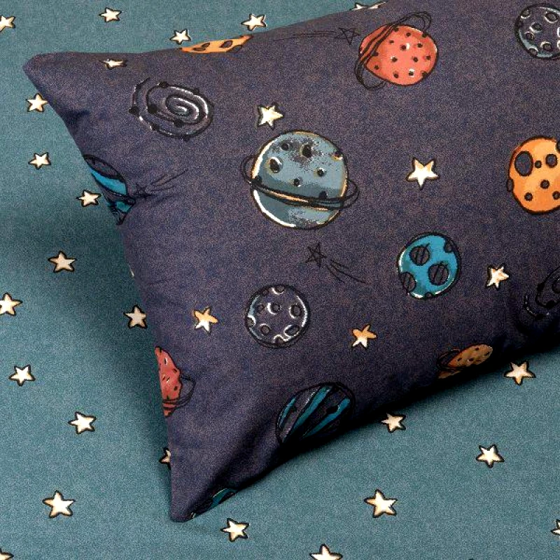 Melinen Home Melinen Home Ζεύγος Μαξιλαροθήκες Κομποζε 50x70 Kids Line Galaxy Blue