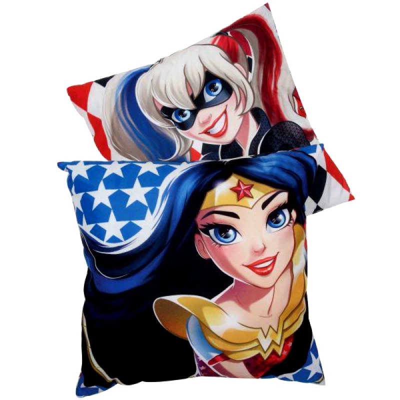 Das kids Dc 5504 Μαξιλάρι Φιγούρας 40x40 Κοκκινο-μπλε-χρυσο Cartoon Super Hero Girls