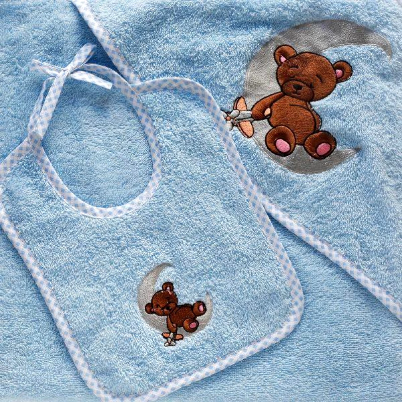 Melinen Home Melinen Home Σαλιαρα 20x25 Baby Collection Ted Blue