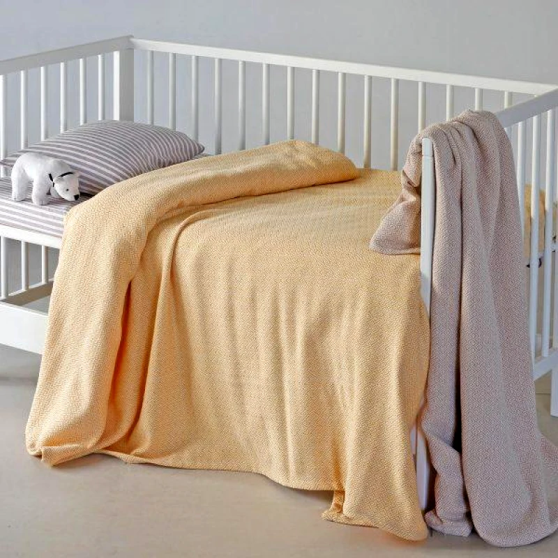 Melinen Home Κουβερτα Πλεκτη Κουνιας 120x170 Alba Lemon φωτογραφία