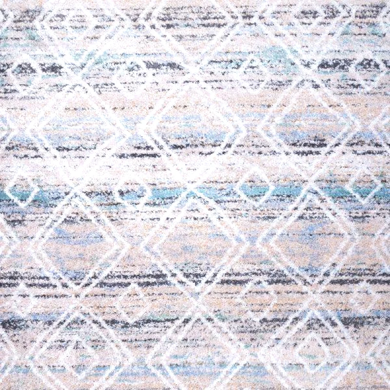 Colore Colori Shaggy χαλί Vesna 8497/110 μπεζ γαλάζιο έθνικ ρόμβοι - 1,70x2,40 Colore Colori