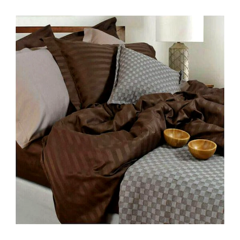 Homeline Homeline 1356 Πάπλωμα 250TC 100% Cot Satin Plain Καφέ 3 διαστάσεις - 240Χ250