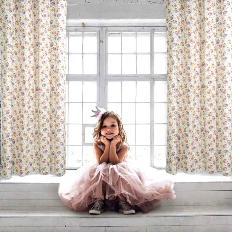 Das kids Das Kids 2139 Κουρτίνα με κρίκους 140x260 Σομον-λιλα-εκρου Curtain