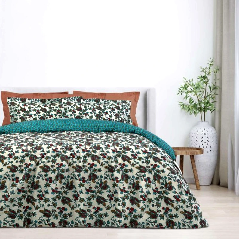 Das Home Das Home Σετ Σεντονια Μονα Με Λαστιχο Casual 5401 Μπορντω - Πετρολ - Ωχρα Μπορντω - Πετρολ - Ωχρα