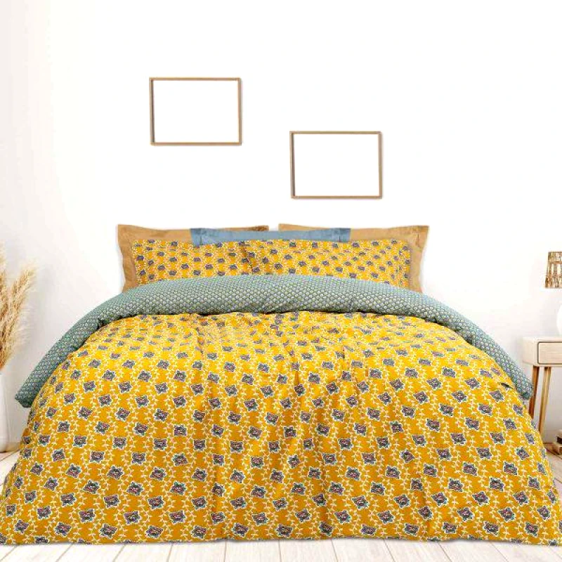 Das Home Das Home Σετ Σεντονια Υπερδιπλα Casual Με Λαστιχο 5402 Γαλαζιο - Ωχρα Γαλαζιο - Ωχρα