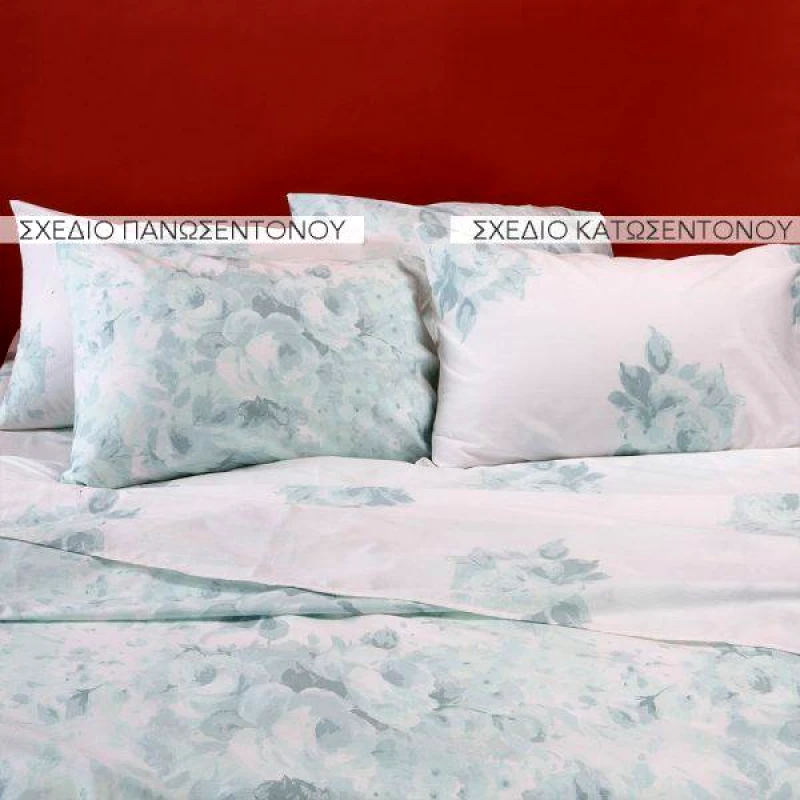 Melinen Home Melinen Home Σετ Μαξιλαροθηκεσ Πανωσεντονου Porchia Aqua Ultra Line 50Χ70