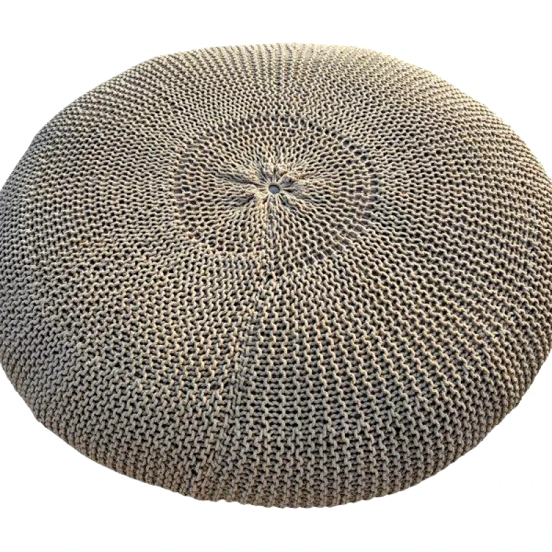 Komvos Πουφ Macrame ΚΟΜΒΟΣ με εσωτερικη γέμιση 200x200x50 Beige