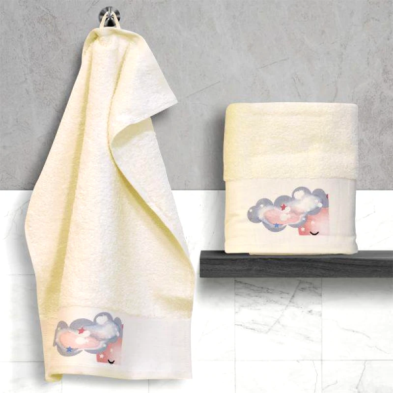 Lino Home LINO ΣΕΤ ΠΕΤΣΕΤΕΣ BEBE SLEEPY MOON WHITE 2ΤΜΧ