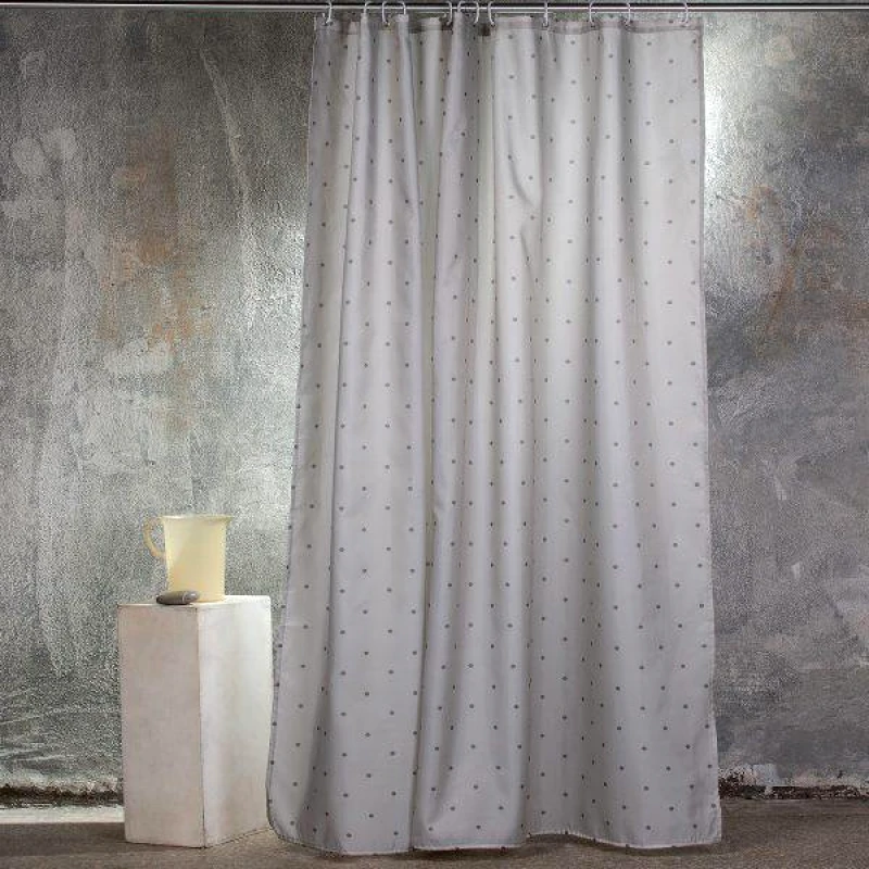 Melinen Home Melinen Home Κουρτινα Μπανιου 180X200 Dots Silver 200(Υ)