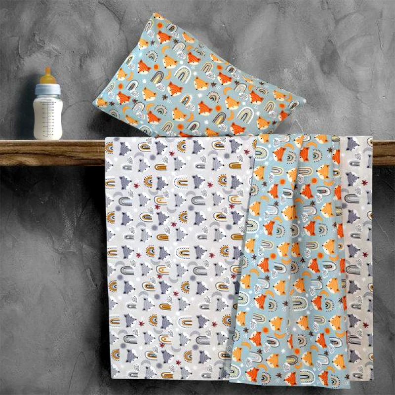 Lino Home LINO ΣΕΤ ΣΕΝΤΟΝΙΑ FOX GREY 120Χ170 Κούνιας