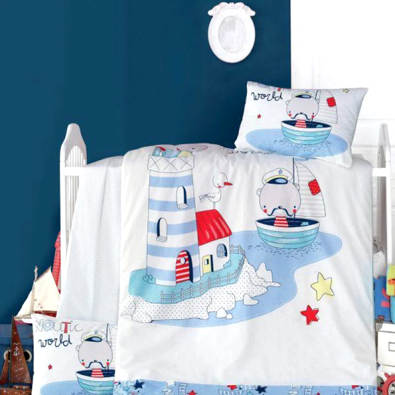 Rythmos Rythmos Nautic - Σετ Παπλωματοθηκη Βρεφικη 2 Τεμ. 100X150 Μπλε