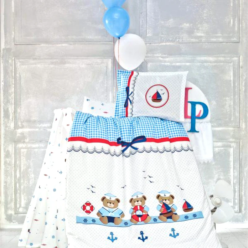 Rythmos Rythmos Sailor - Σετ Παπλωματοθηκη Βρεφικη 2 Τεμ. 100X150 Μπλε