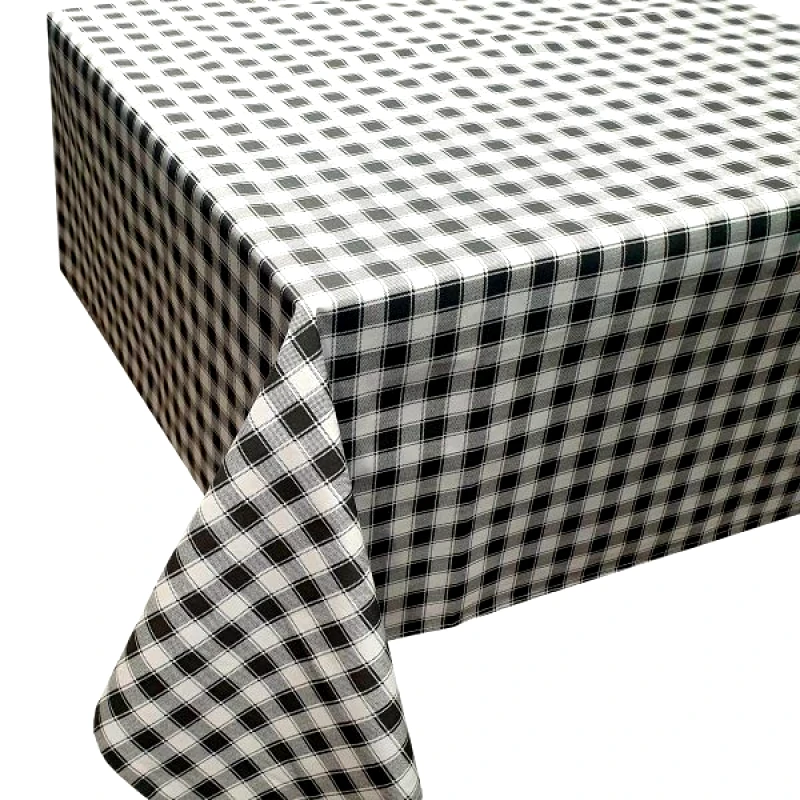 Komvos Τραπεζομάντηλο ΚΟΜΒΟΣ Καρό Polycotton Design-1 Grey 140x140