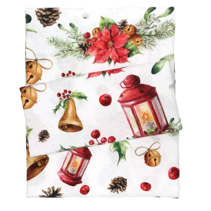 Das Home Das Home Christmas Runner 45Χ140 0624 Κοκκινο - Μπεζ - Χρυσο