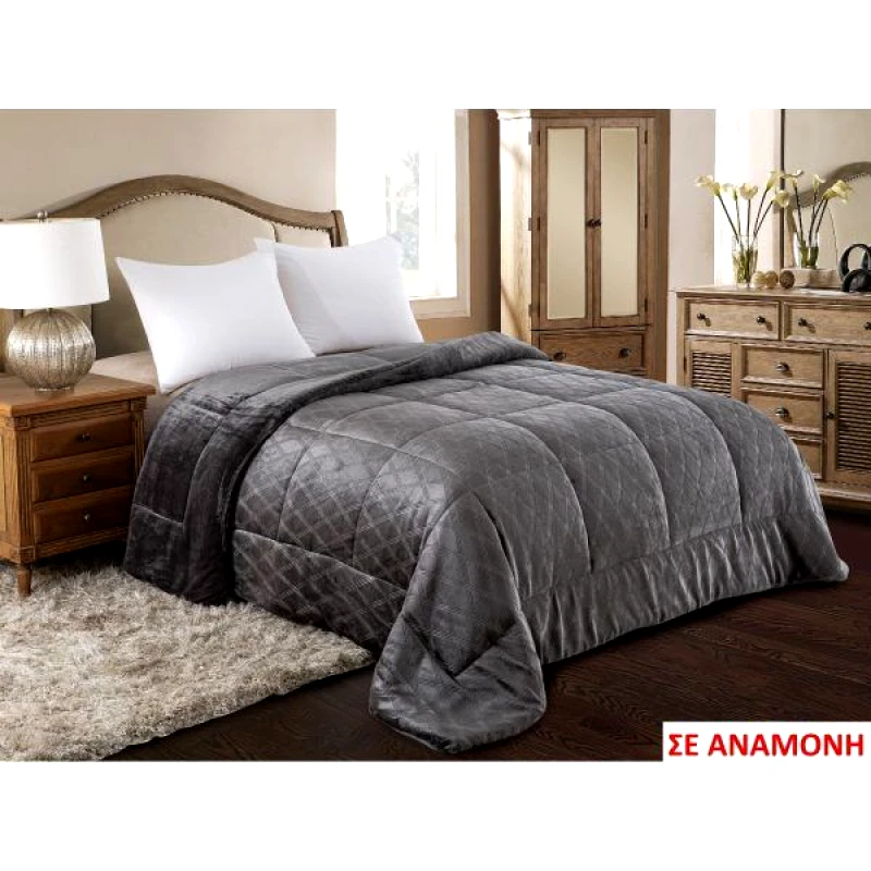 ΚΟΥΒΕΡΤΟΠΑΠΛΩΜΑ ΑΝΑΓΛΥΦΟ FLANNEL 220X240 (812) ANTHRACITE φωτογραφία