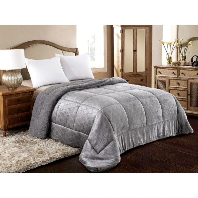 ADAM HOME ΚΟΥΒΕΡΤΟΠΑΠΛΩΜΑ ΑΝΑΓΛΥΦΟ FLANNEL/SHERPA 160X240 (820) GREY