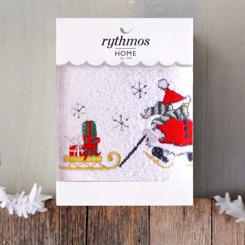 Rythmos Rythmos Christmas Terry Gift Set (4 Χιονανθρωποσ) Προσωπου (50X90) Λευκο