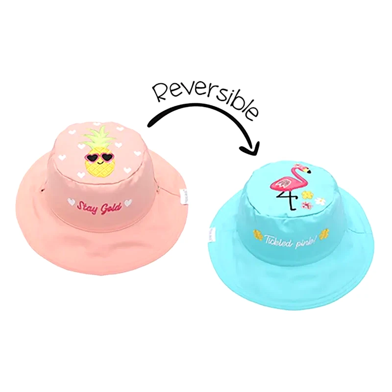 Καπέλο Διπλής Όψης UPF 50 – Φλαμίνγκο/Ανανάς Beige φωτογραφία