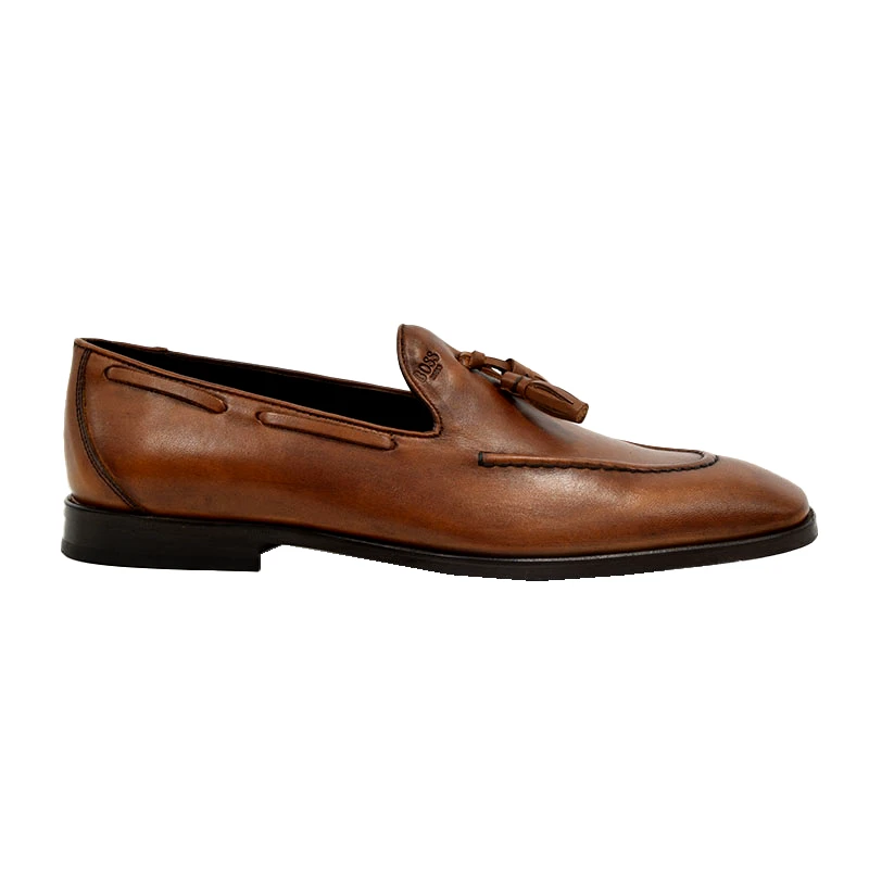 BOSS Ανδρικά μοκασίνια BOSS V7166 COGNAC AQUA ταμπά δέρμα