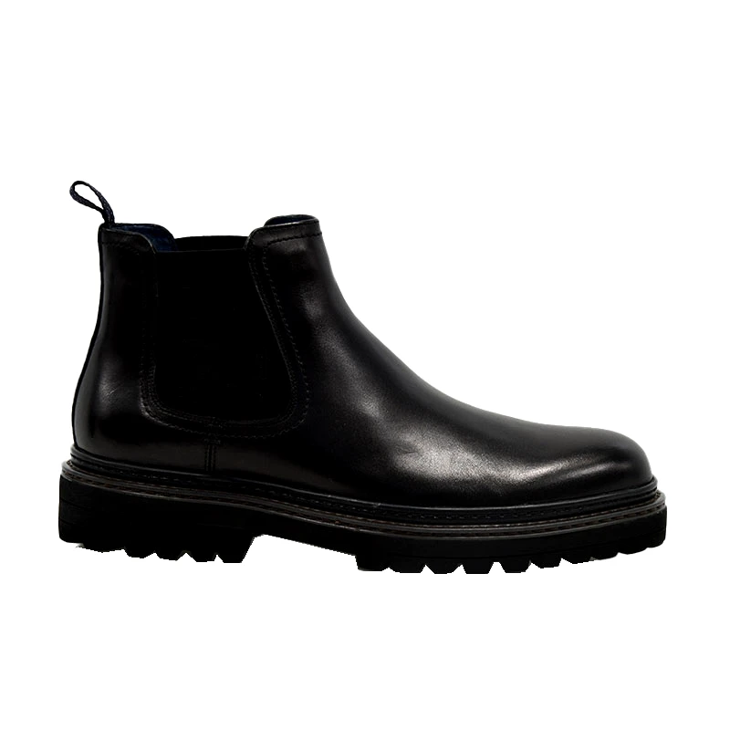 Renato Garini Ανδρικά μποτάκια Renato Garini 011 ΜΑΥΡΟ ΔΕΡΜΑ Χ23 V7533-011 BLACK WAXED COW LEA R515W011200205 μαύρο δέρμα