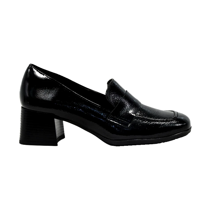 DESIREE Γυναικεία μοκασίνια Desiree DARA1 ROCK NEGRO μαύρο δέρμα λουστρίνι