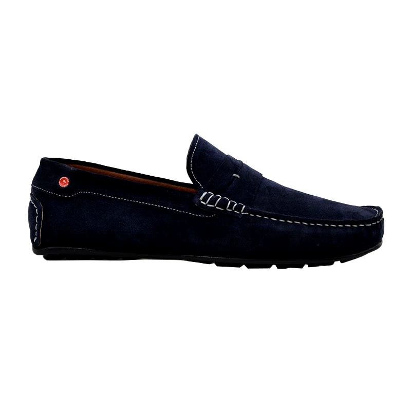ROBINSON Ανδρικά μοκασίνια Robinson 72870 μπλε καστόρ δέρμα