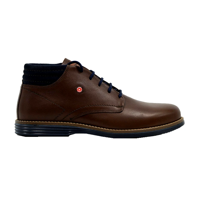 ROBINSON Ανδρικά μποτάκια Robinson 70071 καφέ δέρμα