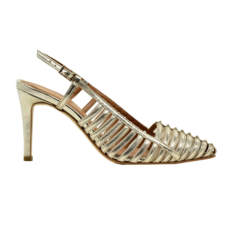 Toutounis Γυναικείες γόβες Toutounis 51902 χρυσό δέρμα