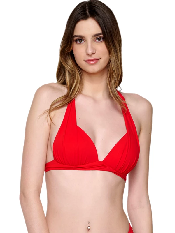 Luna Μαγιό LUNA Blue Sense Μπικίνι Τρίγωνο Push Up Red - Χωρίς Μπανέλα - Καλοκαίρι 2023