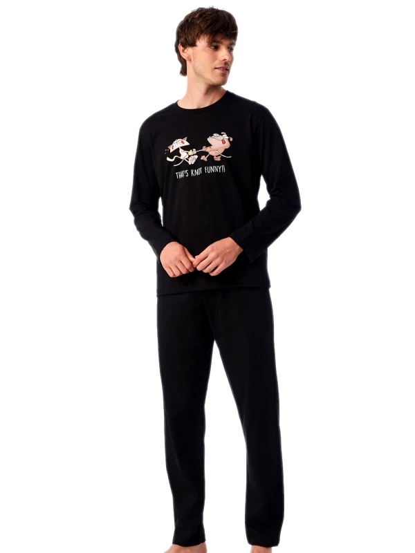 Minerva Ανδρική Πυτζάμα MINERVA NOT FUNNY - 100% Βαμβάκι Interlock - Χειμώνας 2023/24