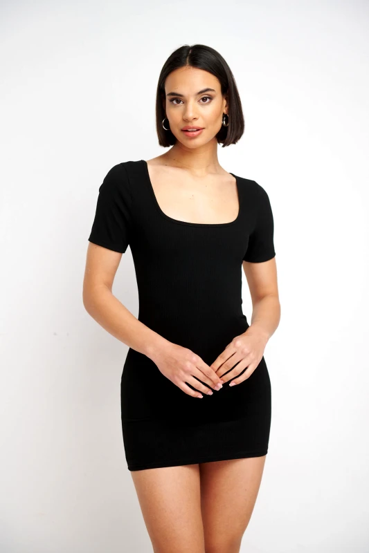 Φόρεμα Mini Ριπ Κολλητό