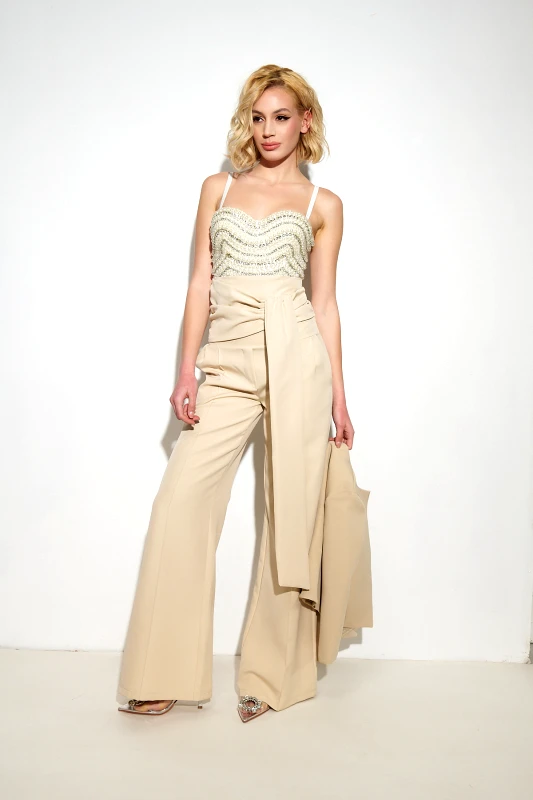 Παντελόνι Ψηλόμεσο Flare Με Φαρδιά Μπάσκα