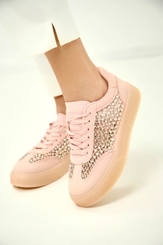 Sneakers Με Στρας & Mesh
