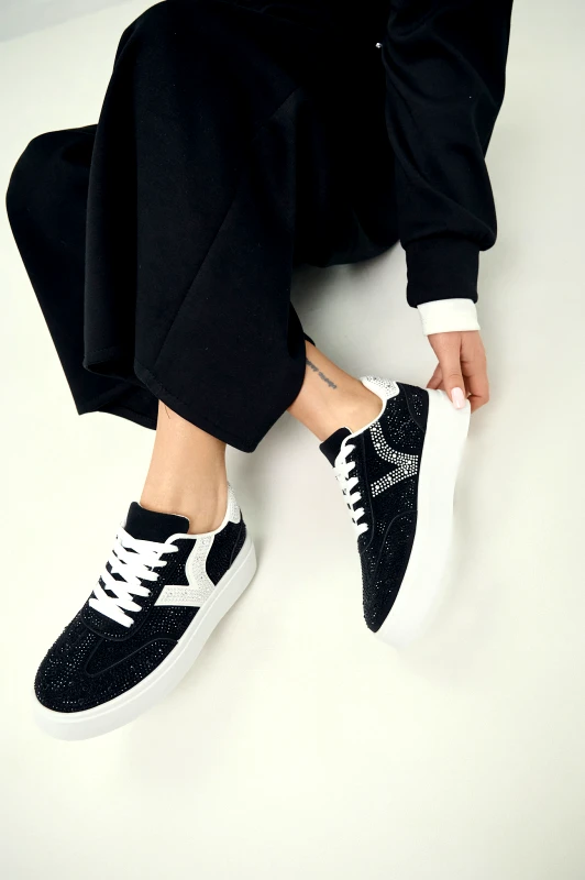 Sneakers Platform Με Στρας Λογότυπο