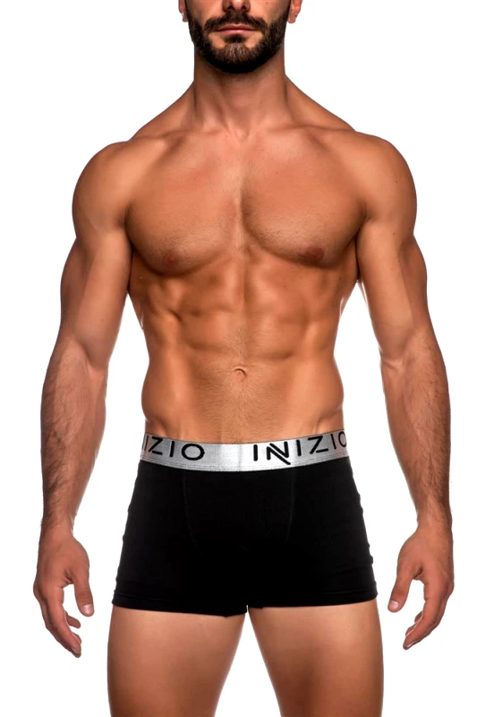 INIZIO INIZIO BOXER ΜΕ ΕΞΩΤΕΡΙΚΟ ΛΑΣΤΙΧΟ ΣΕ ΥΠΕΡΜΕΓΕΘΗ 4400-BS ΜΑΥΡΟ/ΑΣΗΜΙ