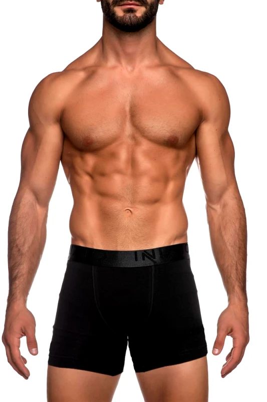 INIZIO ΜΑΥΡΟ BOXER ΜΕ ΜΑΚΡΥ ΠΟΔΙ ΚΑΙ ΕΞΩΤΕΡΙΚΟ ΛΑΣΤΙΧΟ LOGO ΙΝΙΖΙΟ ΣΕ ΥΠΕΡΜΕΓΕΘΗ 44200-BS ΜΑΥΡΟ