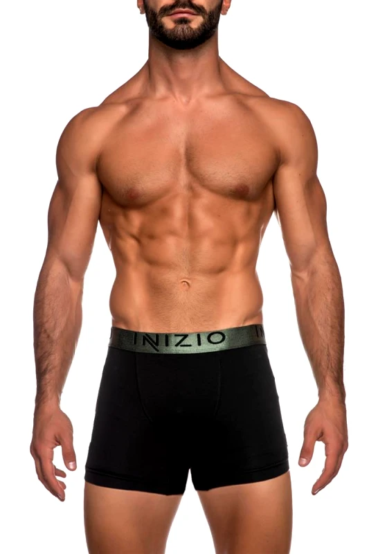 INIZIO ΜΑΥΡΟ BOXER ΜΕ ΜΑΚΡΥ ΠΟΔΙ ΚΑΙ ΕΞΩΤΕΡΙΚΟ ΛΑΣΤΙΧΟ LOGO ΙΝΙΖΙΟ ΣΕ ΥΠΕΡΜΕΓΕΘΗ 44200-BS ΜΑΥΡΟ/ΧΑΚΙ