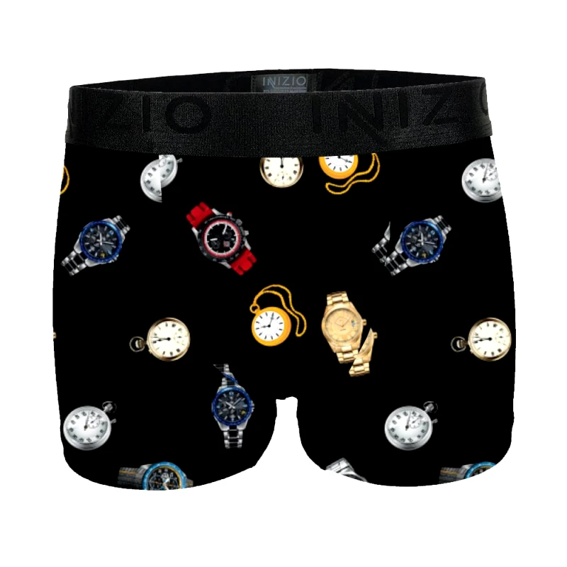 INIZIO ΑΝΔΡΙΚΟ BOXER INIZIO ΜΕ ΣΧΕΔΙΟ ΡΟΛΟΓΙΑ 44805 ΜΑΥΡΟ