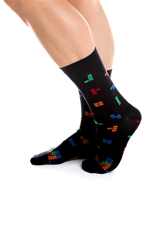 INIZIO ΑΝΔΡΙΚΗ ΒΑΜΒΑΚΕΡΗ ΚΑΛΤΣΑ INIZIO ΜΕ ΣΧΕΔΙΟ TETRIS 4103 ΜΠΛΕ