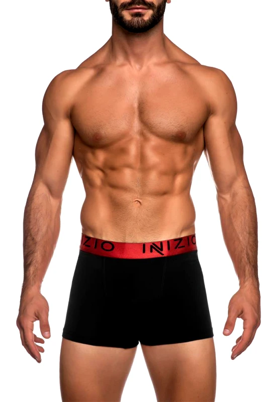 INIZIO ΜΑΥΡΟ BOXER ΜΕ ΕΞΩΤΕΡΙΚΟ ΛΑΣΤΙΧΟ ΚΑΙ LOGO ΙΝΙΖΙΟ 44000 ΜΑΥΡΟ/KOKKINO