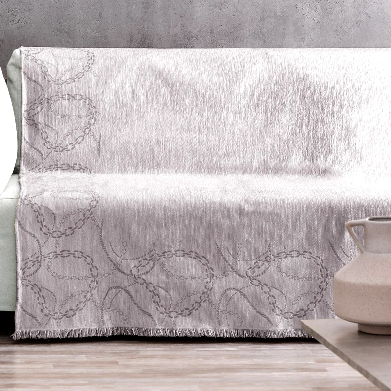 Makis Tselios Ριχτάρι Διθέσιου Καναπέ Makis Tselios Cadena Silver Cotton 180x250