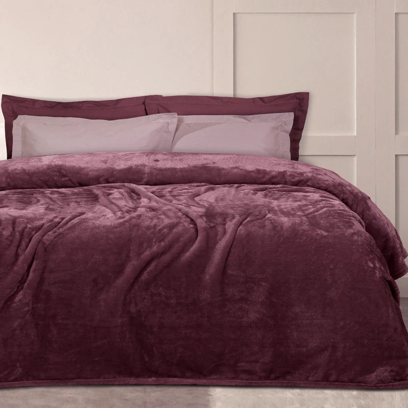 Das Home Κουβέρτα Fleece Υπέρδιπλη Das Home Velour 1347 Purple 220x240